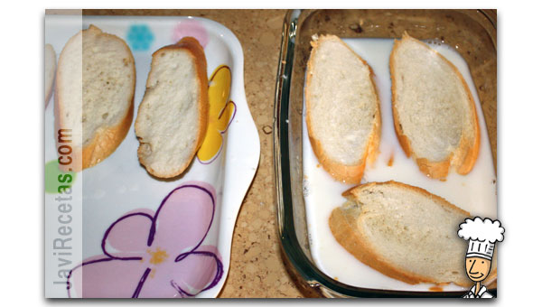 Como hacer torrijas de pan paso 2