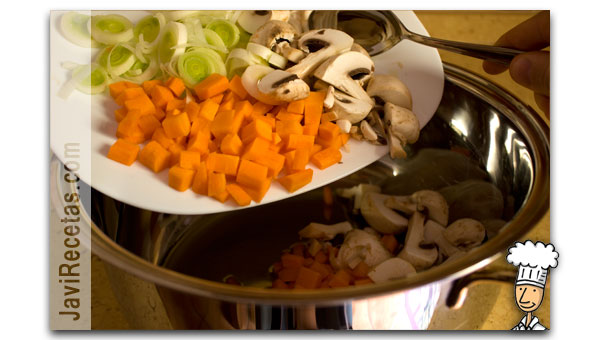 Añadir verduras al Caldo