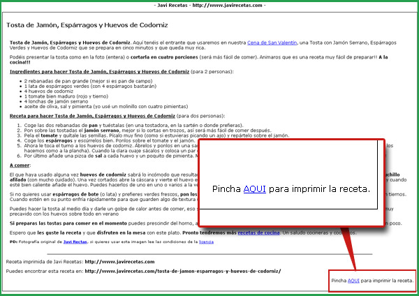 Imprimir Recetas de Javi Recetas