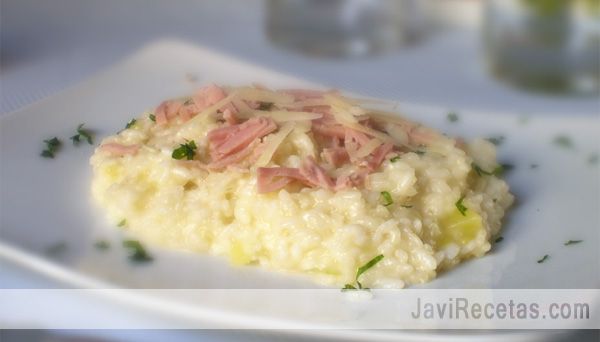 Arroz cremoso con Calabacín y Jamón Cocido