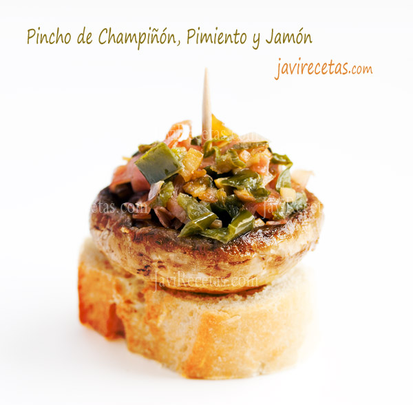 Pincho de Champiñón, Pimiento y Jamón