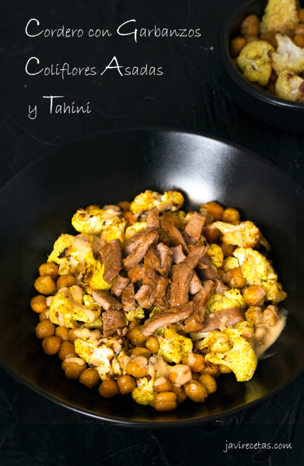 Cordero con Garbanzos y Coliflores Asadas con Tahini