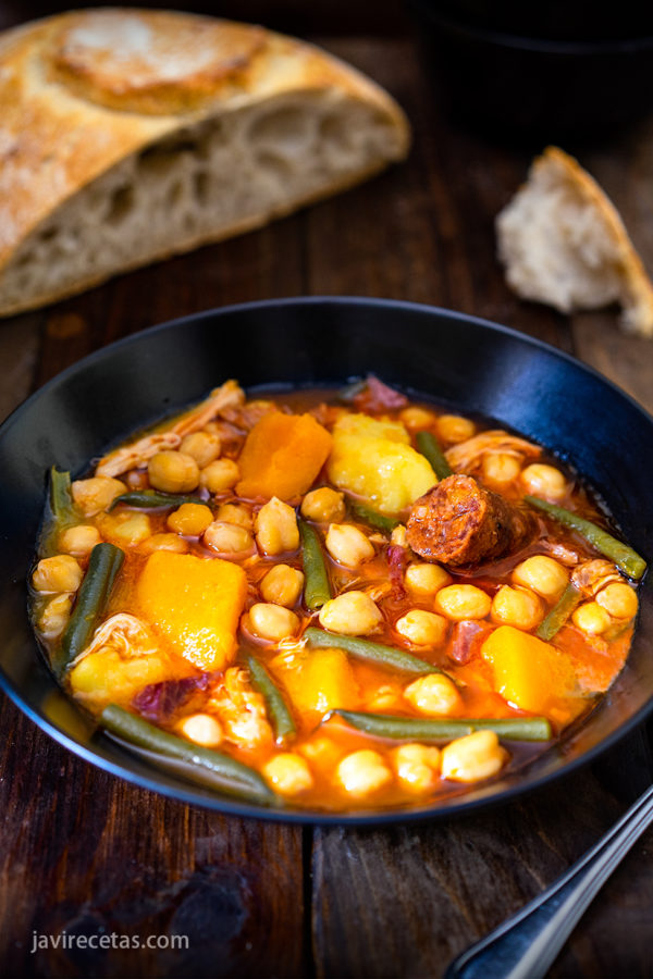 Potaje de Garbanzos con Calabaza y Habichuelas Verdes