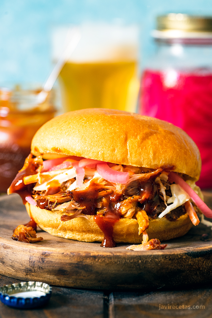 Sándwich de Pulled Pork o Hamburguesa de Cerdo Desmenuzado