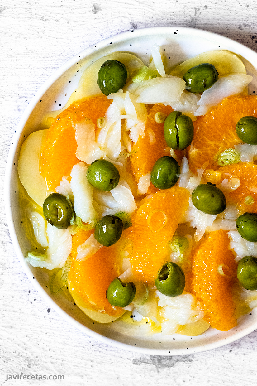 Ensalada Malagueña con Bacalao o Atún - Javi Recetas